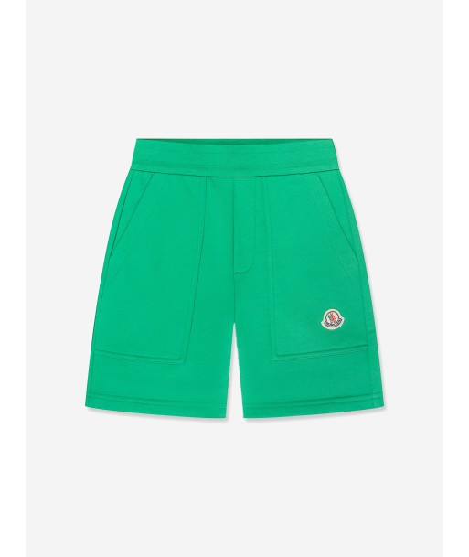 Moncler Enfant Boys Logo Shorts in Green Pour