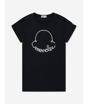 Moncler Enfant Girls Logo T-Shirt Dress in Black basket pas cher