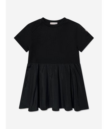 Moncler Enfant Girls Mixed Fabric Dress in Black En savoir plus