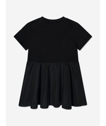 Moncler Enfant Girls Mixed Fabric Dress in Black En savoir plus