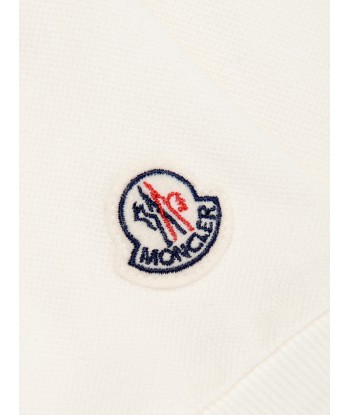 Moncler Enfant Girls Logo Polo Dress in White l'achat 