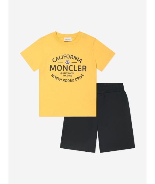 Moncler Enfant Boys Shorts Set in Yellow Découvrez la collection