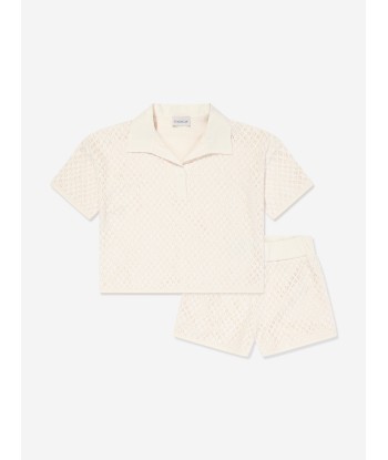 Moncler Enfant Girls Short Set in Ivory acheter en ligne