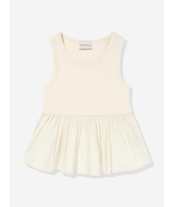 Moncler Enfant Girls Sleeveless Dress in Ivory sur le site 