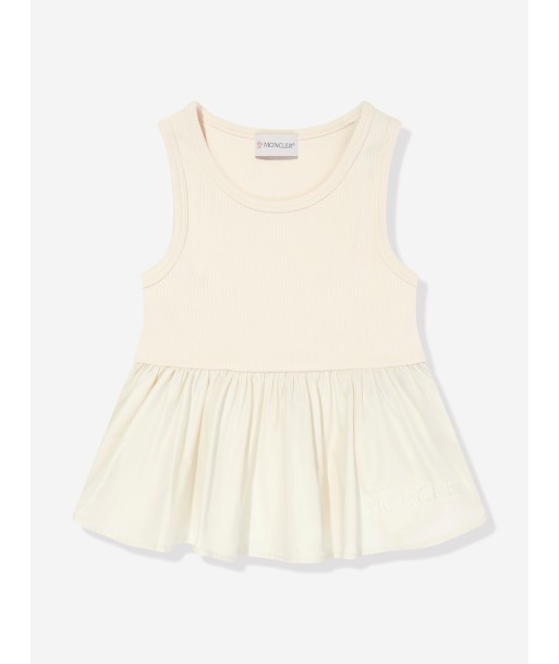 Moncler Enfant Girls Sleeveless Dress in Ivory sur le site 