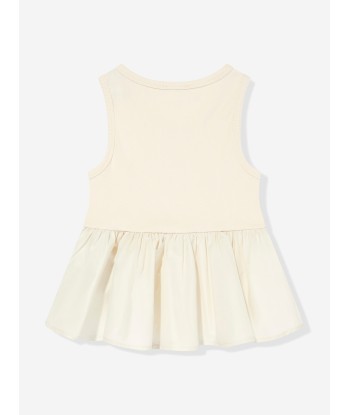 Moncler Enfant Girls Sleeveless Dress in Ivory sur le site 