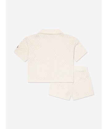 Moncler Enfant Girls Short Set in Ivory acheter en ligne