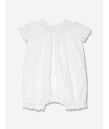 Sarah Louise Baby Bubble Romper And Bonnet in Ivory à prix réduit toute l'année