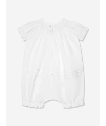 Sarah Louise Baby Bubble Romper And Bonnet in Ivory à prix réduit toute l'année