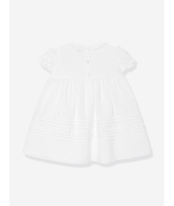 Sarah Louise Baby Girls Dress And Bonnet in Ivory les ligaments