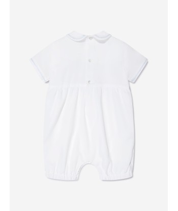 Sarah Louise Baby Boys Embroidered Romper in White 2024