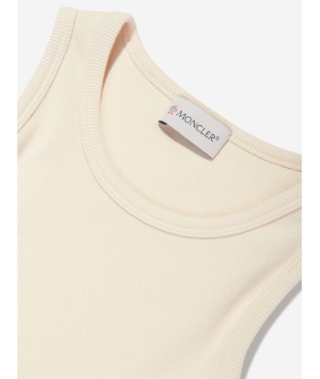 Moncler Enfant Girls Sleeveless Dress in Ivory sur le site 