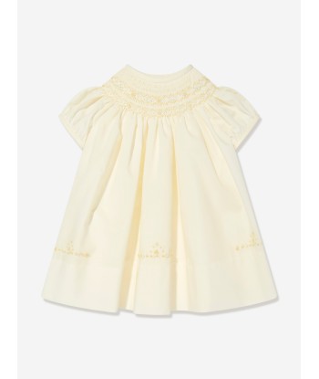 Sarah Louise Baby Girls Smocked Dress With Headband in Yellow Vous souhaitez 