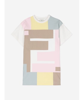 Fendi Girls FF Logo Jersey Dress in Multicolour 2024