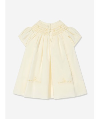 Sarah Louise Baby Girls Smocked Dress With Headband in Yellow Vous souhaitez 