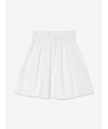 Fendi Girls Cotton Logo Skirt in White Voir les baskets