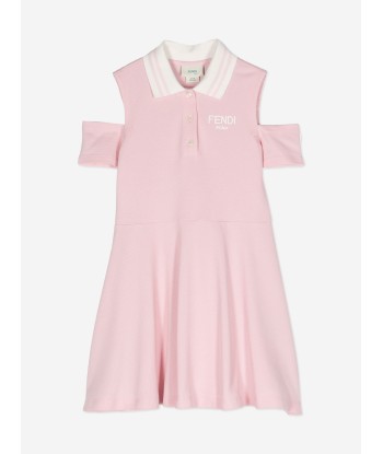 Fendi Girls Logo Polo Dress in Pink chez Cornerstreet bien 