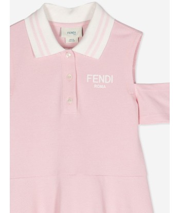 Fendi Girls Logo Polo Dress in Pink chez Cornerstreet bien 