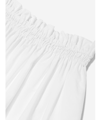 Fendi Girls Cotton Logo Skirt in White Voir les baskets