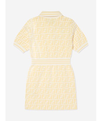 Fendi Girls FF Logo Polo Dress in Yellow Le MVP de beaucoup