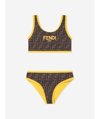 Fendi Girls FF Logo Bikini in Brown Paris Déstockage Promo