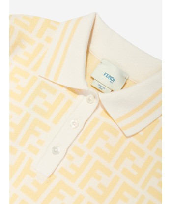 Fendi Girls FF Logo Polo Dress in Yellow Le MVP de beaucoup