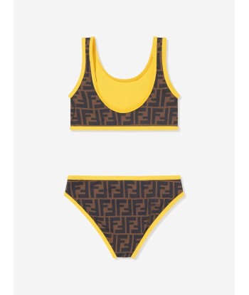 Fendi Girls FF Logo Bikini in Brown Paris Déstockage Promo