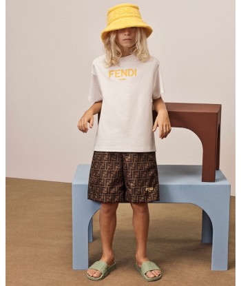 Fendi Boys FF Logo Swim Shorts in Brown Comment ça marche