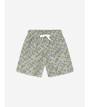 Fendi Boys Micro Print Swim Shorts in Multicolour Les êtres humains sont 