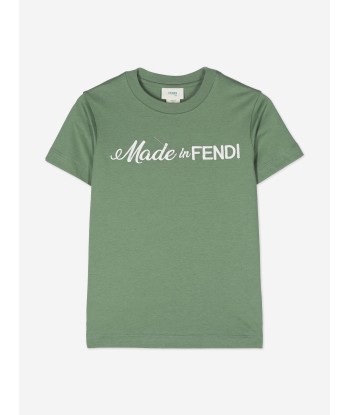 Fendi Kids Logo T-Shirt in Green Economisez 