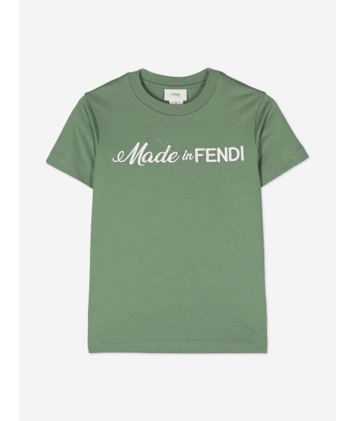 Fendi Kids Logo T-Shirt in Green Economisez 