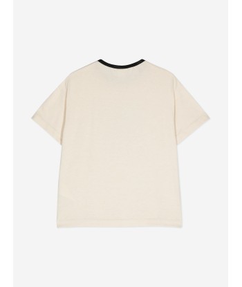 Fendi Boys Logo Print T-Shirt in Beige des créatures d'habitude