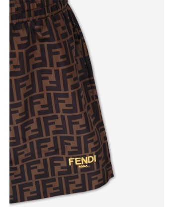 Fendi Boys FF Logo Swim Shorts in Brown Comment ça marche