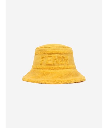 Fendi Kids Logo Bucket Hat in Yellow de technologie