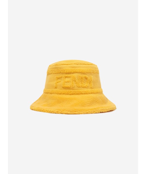 Fendi Kids Logo Bucket Hat in Yellow de technologie