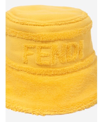 Fendi Kids Logo Bucket Hat in Yellow de technologie