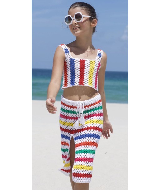 Nessi Byrd Girls Long Crochet Siena Skirt in Multicolour Comment ça marche