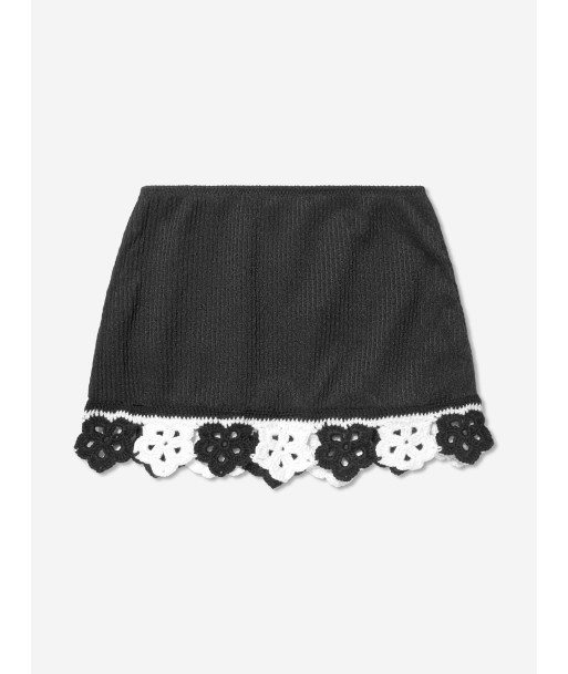 Nessi Byrd Girls Crochet Flower Sonna Skirt in Black Les êtres humains sont 