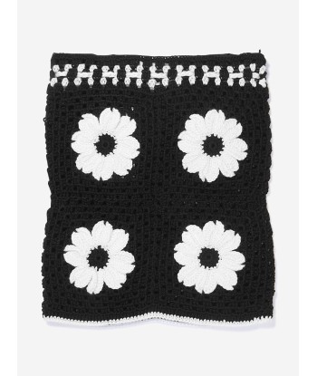 Nessi Byrd Girls Crocheted Flower Oila Skirt in Black du meilleur 