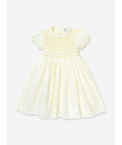 Sarah Louise Baby Girls Embroidered Dress in Yellow de France