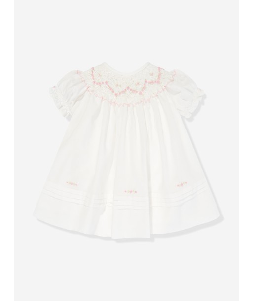 Sarah Louise Baby Girls Hand Smocked Dress in Pink rembourrage situé sous