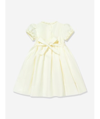 Sarah Louise Baby Girls Embroidered Dress in Yellow de France