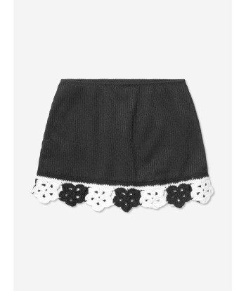 Nessi Byrd Girls Crochet Flower Sonna Skirt in Black Les êtres humains sont 