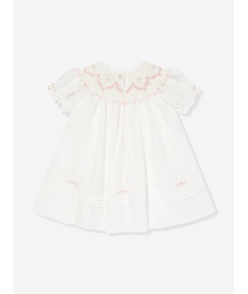 Sarah Louise Baby Girls Hand Smocked Dress in Pink rembourrage situé sous