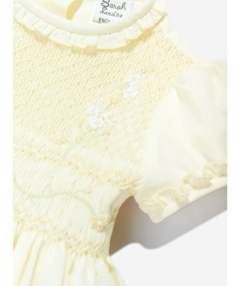 Sarah Louise Baby Girls Embroidered Dress in Yellow de France