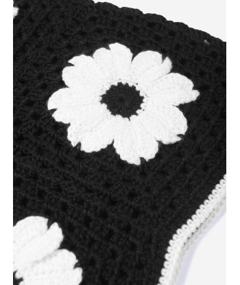 Nessi Byrd Girls Crocheted Flower Oila Skirt in Black du meilleur 