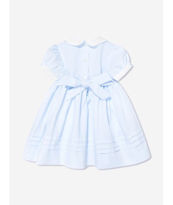 Sarah Louise Baby Girls Hand Smocked Flower Dress in Blue online