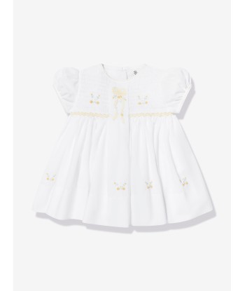 Sarah Louise Baby Girls Embroidered Dress in White Jusqu'à 80% De Réduction