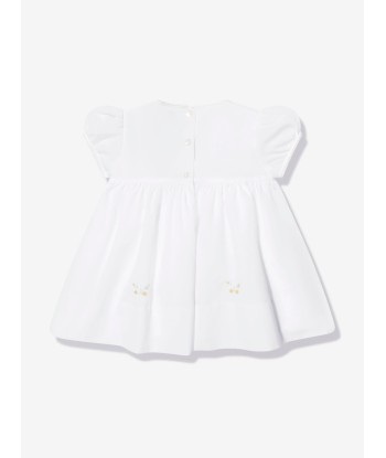 Sarah Louise Baby Girls Embroidered Dress in White Jusqu'à 80% De Réduction