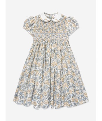 Sarah Louise Girls Cotton Floral Dress in Yellow le des métaux précieux